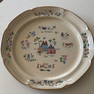 Vintage Country Farmhouse Ceramic Dinner Plate- heartland
